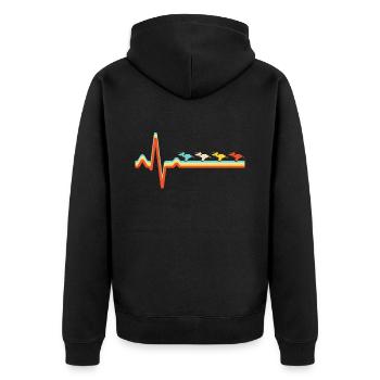 Pelikan Retro Heartbeat - Veste à capuche bio Premium Unisexe - noir - Dos - Nico (187cm)