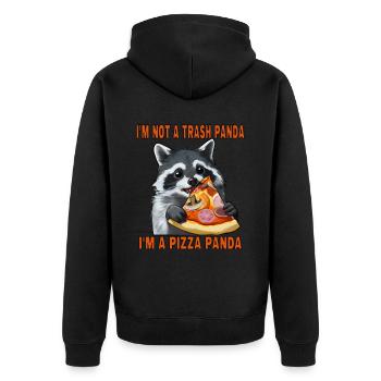 I'm not a trash panda, I'm a pizza panda - Unisex Premium Bio Zip Hoodie - Schwarz - Hinten - Nico (187cm)