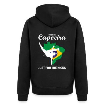 Ginga Capoeira pour les arts martiaux brésiliens - Veste à capuche bio Premium Unisexe - noir - Dos - Nico (187cm)