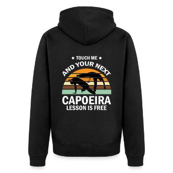 Capoeira für Mixed Martial Arts und Kickboxen - Unisex Premium Bio Zip Hoodie - Schwarz - Hinten - Nico (187cm)