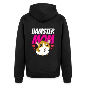 Hamster Mom Owner Pet Sweet - Unisex Premium Organic Zip Hoodie - black - Back - Nico (187cm)