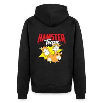 Hamster Team Mignon propriétaire animal de compagnie - Veste à capuche bio Premium Unisexe - noir - Dos - Nico (187cm)