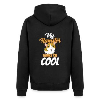 Mon hamster pense que je suis un animal de compagnie propriétaire cool - Veste à capuche bio Premium Unisexe - noir - Dos - Nico (187cm)