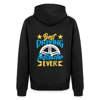 Bester Fahrlehrer Aller Zeiten Beruf Fahrschule - Unisex Premium Bio Zip Hoodie - Schwarz - Hinten - Nico (187cm)