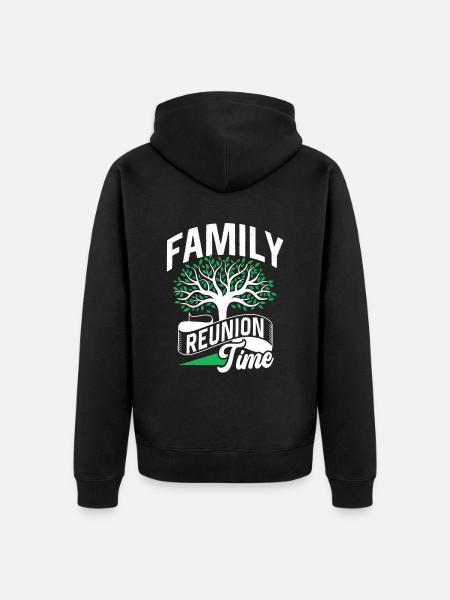 Familiereünie Team Familie Süß - Uniseks Premium bio ziphoodie - zwart