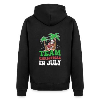 L’équipe Weihnachten Im Juli Santa Christmas en juillet - Veste à capuche bio Premium Unisexe - noir - Dos - Nico (187cm)
