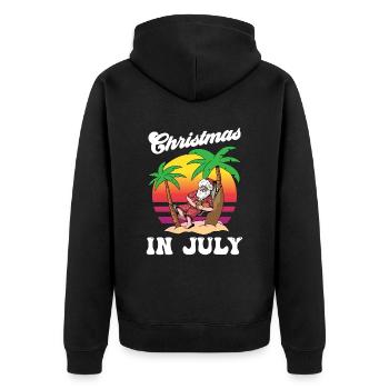 Weihnachten im juli Noël en juillet Humour Père Noël - Veste à capuche bio Premium Unisexe - noir - Dos - Nico (187cm)