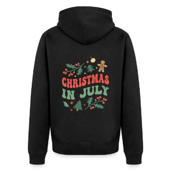 Weihnachten im Juli Noël en juillet Père Noël Humour - Veste à capuche bio Premium Unisexe - noir - Dos - Nico (187cm)