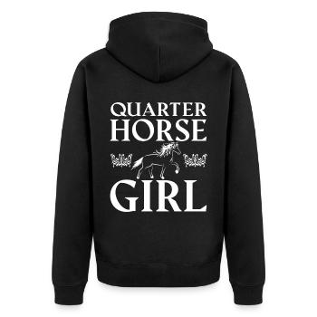 Quarter Horse Girl - - Unisex Premium Organic Zip Hoodie - black - Back - Nico (187cm)