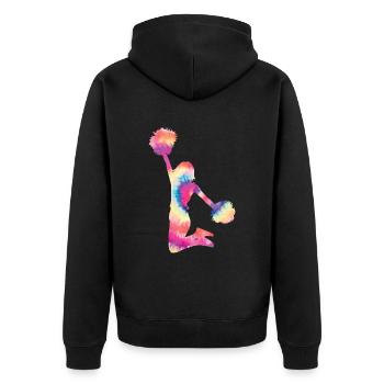 Cheerleader - Unisex Premium Bio Zip Hoodie - Schwarz - Hinten - Nico (187cm)