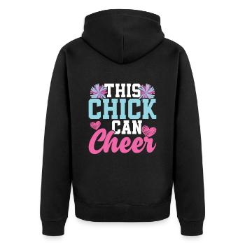 Cheerleader - Unisex Premium Bio Zip Hoodie - Schwarz - Hinten - Nico (187cm)