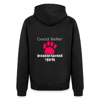 Bordeauxdogge - Unisex Premium Bio Zip Hoodie - Schwarz - Hinten - Nico (187cm)