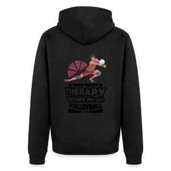 Volley-ball - Veste à capuche bio Premium Unisexe - noir - Dos - Nico (187cm)