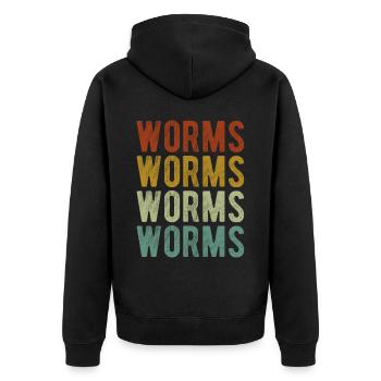 Worms City Rétro Vintage - Veste à capuche bio Premium Unisexe - noir - Dos - Nico (187cm)
