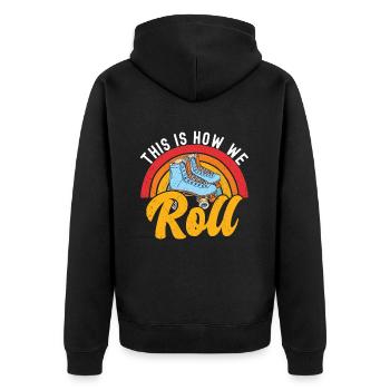 Roller skates - Unisex Premium Organic Zip Hoodie - black - Back - Nico (187cm)