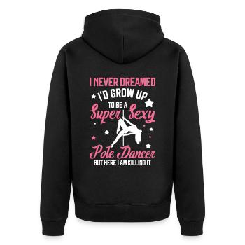 Pole Dance - Unisex Premium Bio Zip Hoodie - Schwarz - Hinten - Nico (187cm)