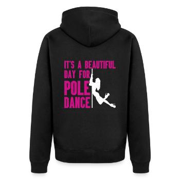 Pole Dance - Unisex Premium Bio Zip Hoodie - Schwarz - Hinten - Nico (187cm)