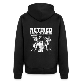 Space Space Astronaut Space Colonization - Unisex Premium Organic Zip Hoodie - black - Back - Nico (187cm)