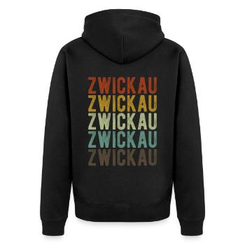 Zwickau City Rétro Vintage - Veste à capuche bio Premium Unisexe - noir - Dos - Nico (187cm)