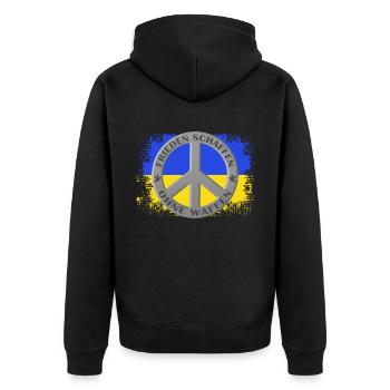 Frieden Schaffen ohne Waffen, Freiheit - Unisex Premium Bio Zip Hoodie - Schwarz - Hinten - Nico (187cm)