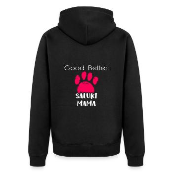 Saluki - Unisex Premium Organic Zip Hoodie - black - Back - Nico (187cm)