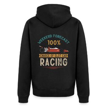 Slotcar-Rennen - Unisex Premium Bio Zip Hoodie - Schwarz - Hinten - Nico (187cm)