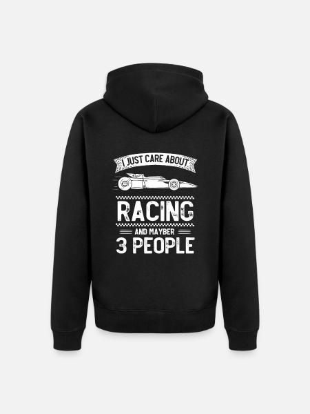 Slotcar-Rennen - Unisex Premium Bio Zip Hoodie - Schwarz