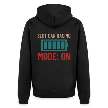 Slotcar-Rennen - Unisex Premium Bio Zip Hoodie - Schwarz - Hinten - Nico (187cm)