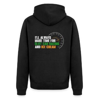 Slotcar-Rennen - Unisex Premium Bio Zip Hoodie - Schwarz - Hinten - Nico (187cm)