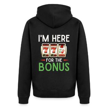Slot machine, Player, Gambling - Unisex Premium Organic Zip Hoodie - black - Back - Nico (187cm)