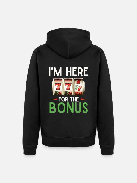 Slot machine, Player, Gambling - Unisex Premium Organic Zip Hoodie - black