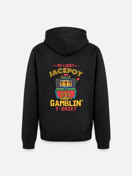 Slot machine, Player, Gambling - Unisex Premium Organic Zip Hoodie - black
