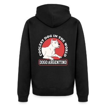 Dogo Argentino Chiens | Cadeau du propriétaire de chien - Veste à capuche bio Premium Unisexe - noir - Dos - Nico (187cm)