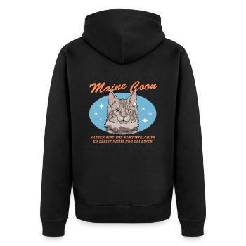 Maine Coon Cat Cat Owner Gift - Unisex Premium Organic Zip Hoodie - black - Back - Nico (187cm)