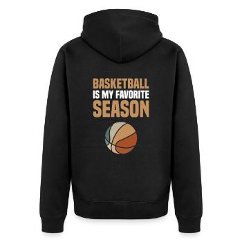 Basketball Tall Player Sports - Unisex Premium Bio Zip Hoodie - Schwarz - Hinten - Nico (187cm)