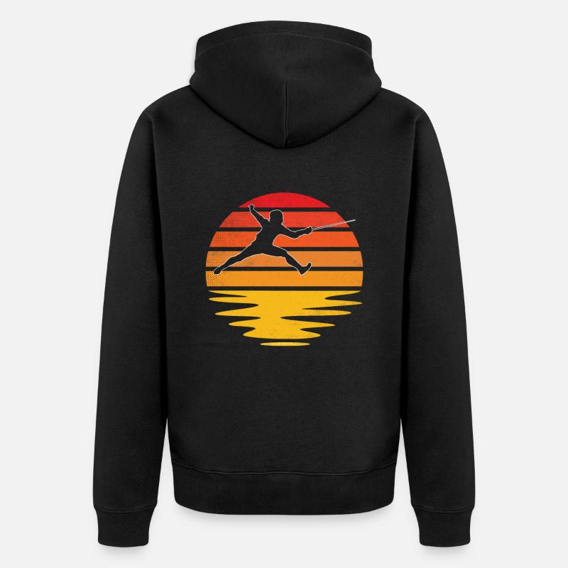 Escrime Rétro - Veste à capuche bio Premium Unisexe - noir
