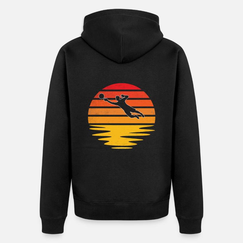 Torwart Retro - Unisex Premium Bio Zip Hoodie - Schwarz