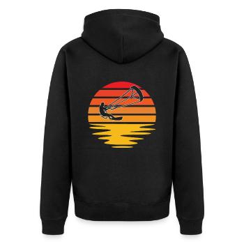 Kite Surfing Retro - Unisex Premium Organic Zip Hoodie - black - Back - Nico (187cm)