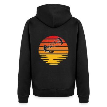Kite Surf Retro - Unisex Premium Organic Zip Hoodie - black - Back - Nico (187cm)