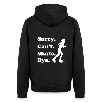 Inline Skate Gift Rollskates Roller 70s - Unisex Premium Organic Zip Hoodie - black - Back - Nico (187cm)