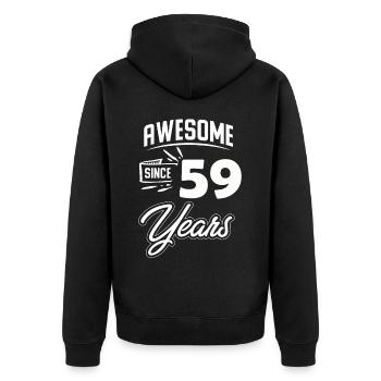 59th Birthday Gift Birthday Year - Unisex Premium Organic Zip Hoodie - black - Back - Nico (187cm)
