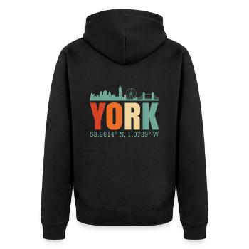 York - Unisex Premium Bio Zip Hoodie - Schwarz - Hinten - Nico (187cm)