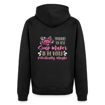Soapmaking Probably The Best Soap Maker Handicraft - Unisex Premium Organic Zip Hoodie - black - Back - Nico (187cm)