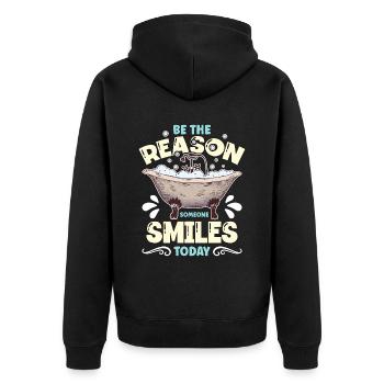 Soapmaking Be The Reason Someone Soaper Soap Maker - Unisex Premium Organic Zip Hoodie - black - Back - Nico (187cm)