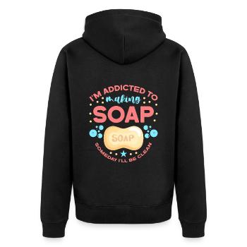 La fabrication de savon accro à la fabrication de saponifications de savon - Veste à capuche bio Premium Unisexe - noir - Dos - Nico (187cm)