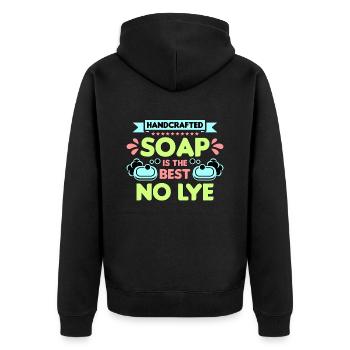 Soapmaking Handcrafted Soap Is Soapers Soap Maker - Unisex Premium Organic Zip Hoodie - black - Back - Nico (187cm)