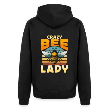 Beekeeping Crazy Bee Lady Retro Apiarist Beekeeper - Unisex Premium Organic Zip Hoodie - black - Back - Nico (187cm)