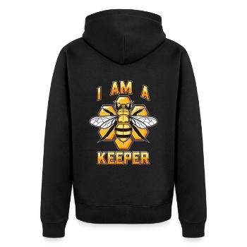 Beekeeping I Am A Keeper Apiculturist Beekeeper - Unisex Premium Bio Zip Hoodie - Schwarz - Hinten - Nico (187cm)