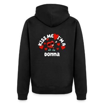 Kiss Me - Saint-Valentin Nom Dabbing Heart Donna - Veste à capuche bio Premium Unisexe - noir - Dos - Nico (187cm)