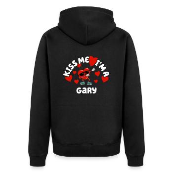 Kiss Me - Nom de la Saint-Valentin Dabbing Heart Gary - Veste à capuche bio Premium Unisexe - noir - Dos - Nico (187cm)